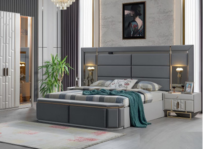 Bedroom Complete Bed 2x Bedside tables new Luxury Furniture Set Furnishings